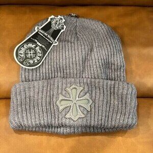 Chrome Hearts Grey Cross Patch Beanie Hat